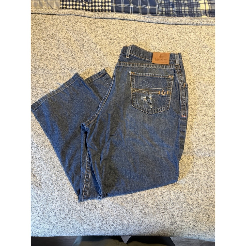 LAPCO FLAME RESISTANT 40x32 Men's Cotton Denim‎ Blue Jeans